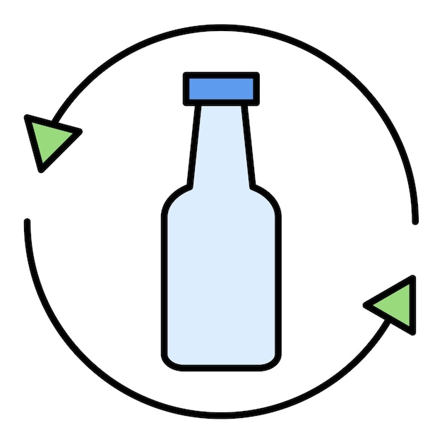 Glass Recycle Flat Illustration
