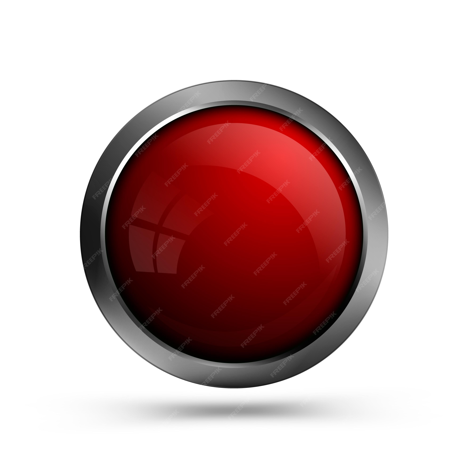 Premium Vector | Glass red button round shape for web design.