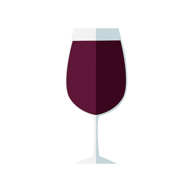 Vector glass of red wine. flat design.