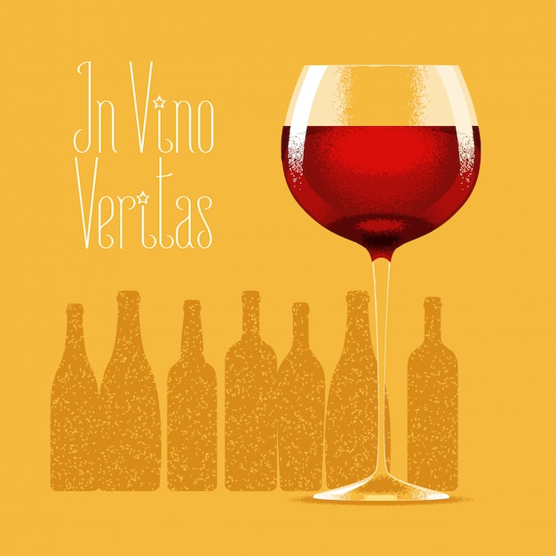 Glass of red wine illustration