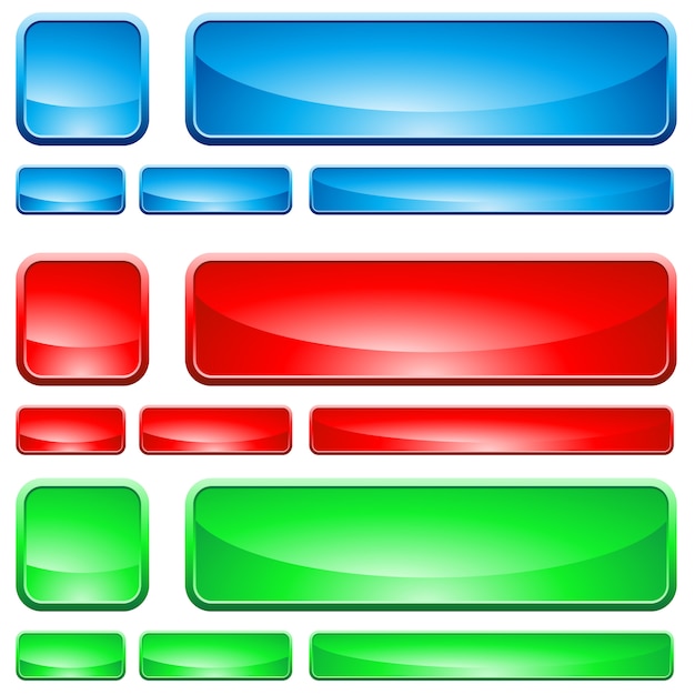 Vector glass shapes, button