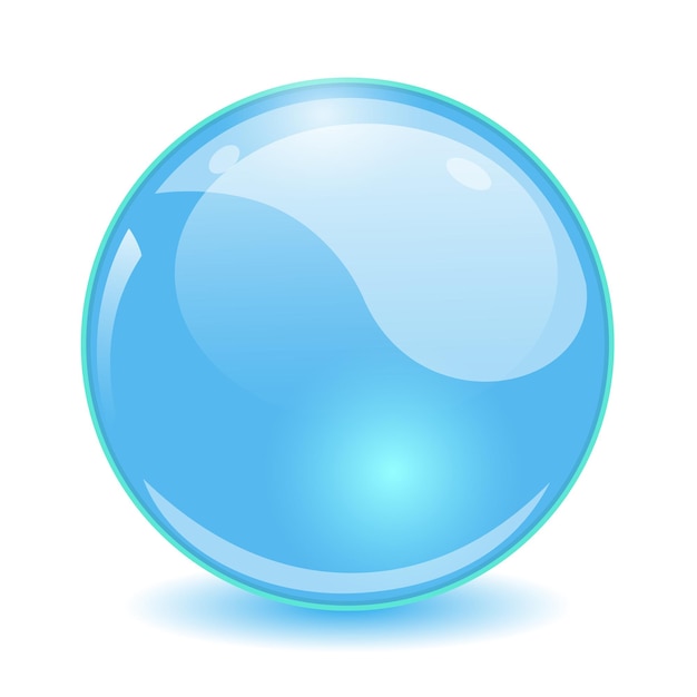 Glass sphere blue vector shiny ball