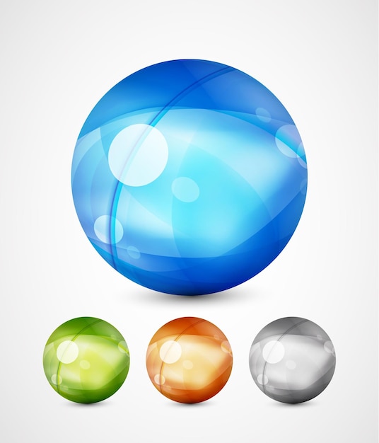 Vector glass sphere icons