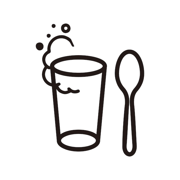 Glass and spoon icon vector design