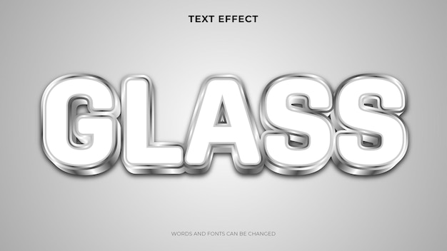 Vector glass style 3d text effect template