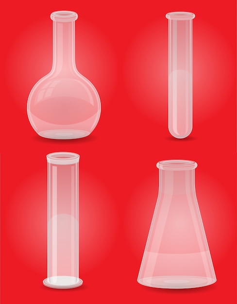 Glass test tube set icons.