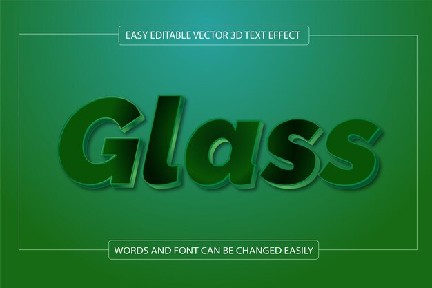 Glass text effect 3D design