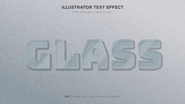 Vector glass text effect editable font