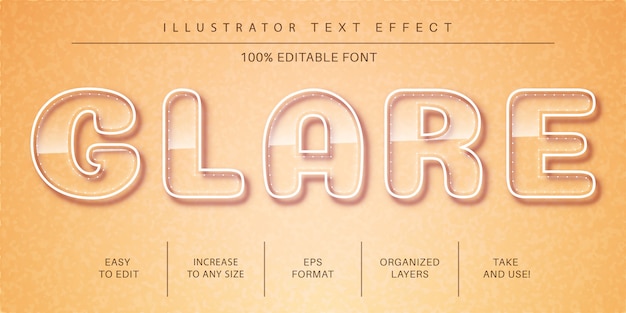 Vector glass text effect, font style