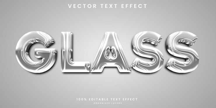 Vector glass text effect