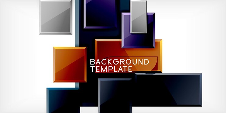 Vector glass toy style square shapes abstract design vector illustration for wallpaper banner background card book illustration landing page