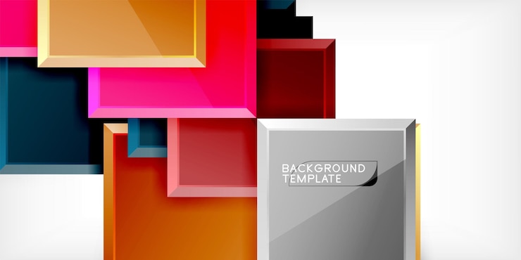 Vector glass toy style square shapes abstract design vector illustration for wallpaper banner background card book illustration landing page