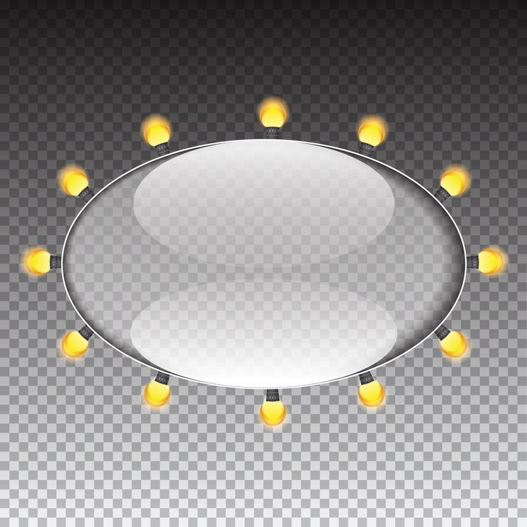 Vector glass transparency frame with lamp bulb vector illustration