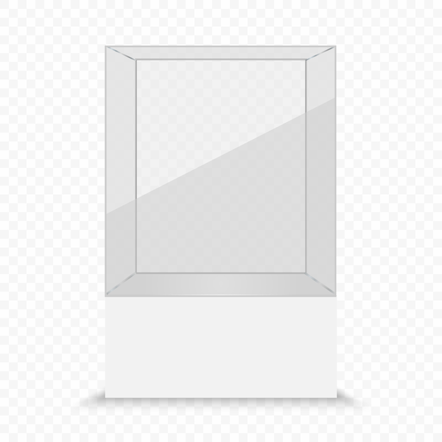 Vector glass transparent showcase