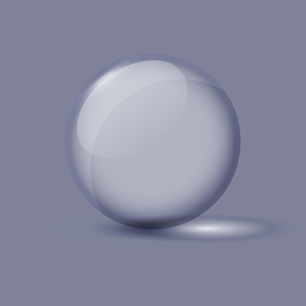 Vector glass transparent sphere isolated vector illustration