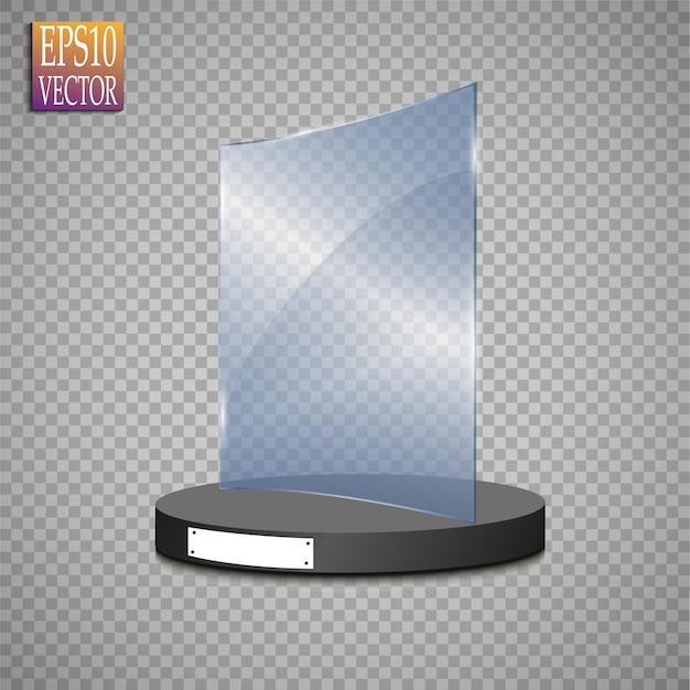 Vettore premio glass trophy. illustrazione.