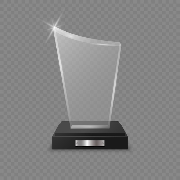 Glass trophy award