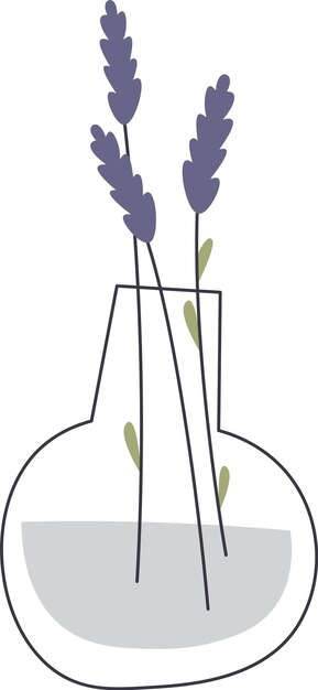 Vector glass vase with flowers