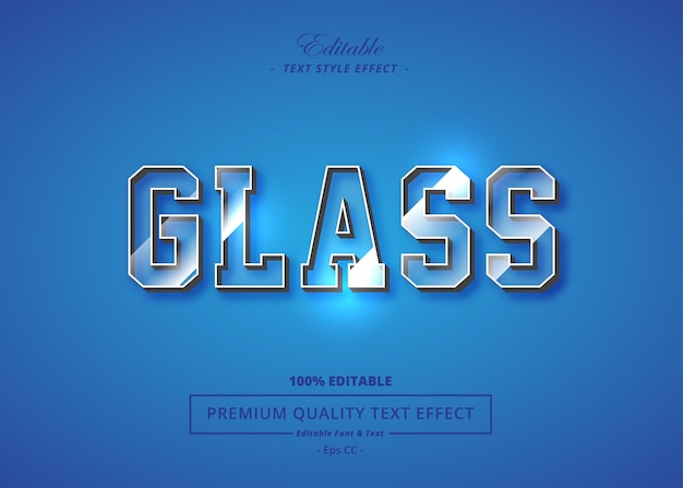 Vector glass vector text style effect