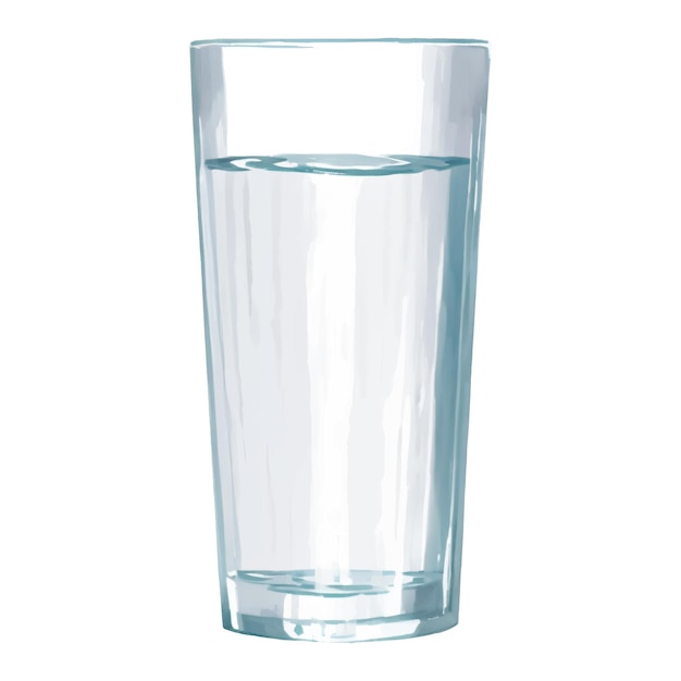 Vector glass of water isolated hand drawn painting illustration