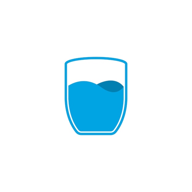 Glass of water simple icon illustration