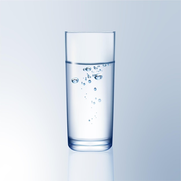 A glass of water vector isolated on a white background