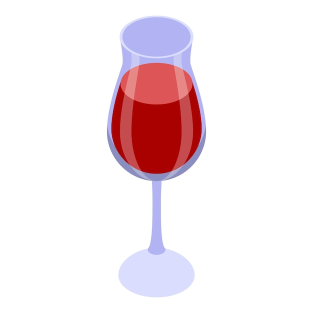 Vettore icona del bicchiere di vino isometrica dell'icona vettoriale del bicchiere di vino per il web design isolato su sfondo bianco