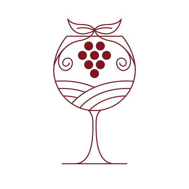 Vector glass of wine vector icon design winery vector symbol