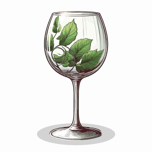 Vector a glass of wine on a white background