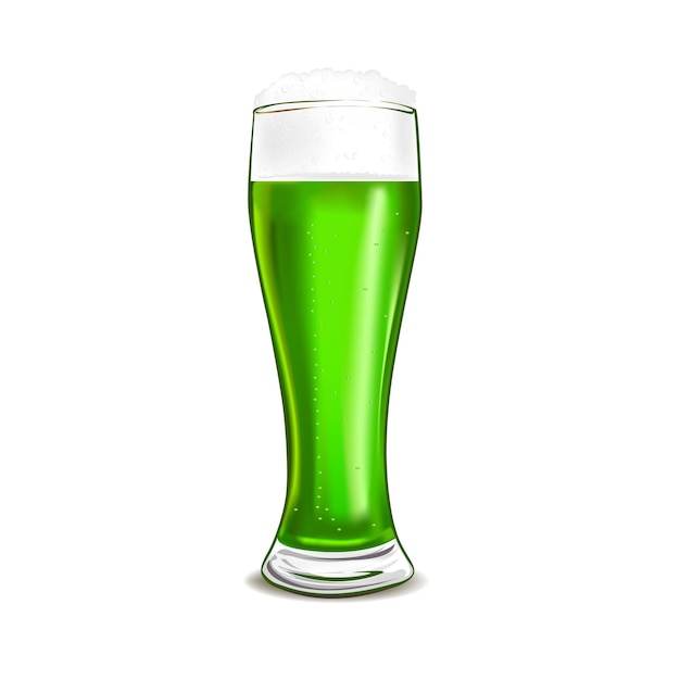 Glass with green beer