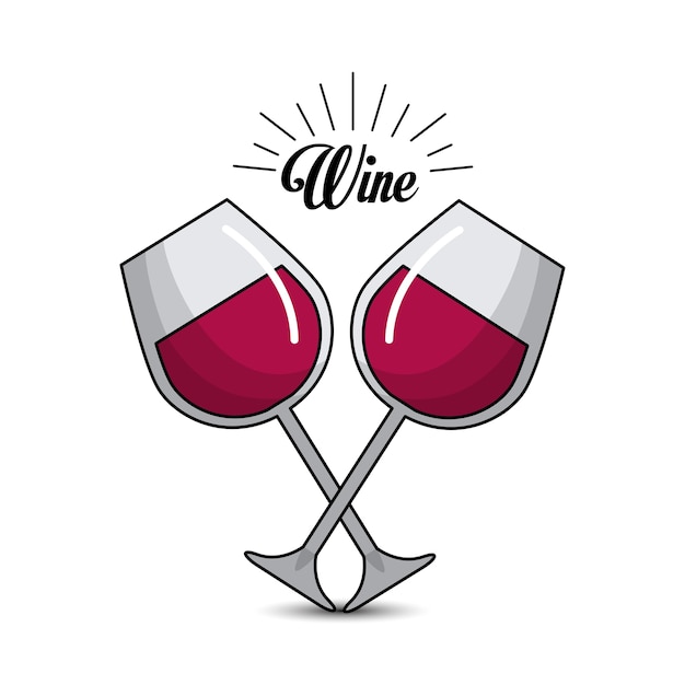 Vector glass with wine icon image