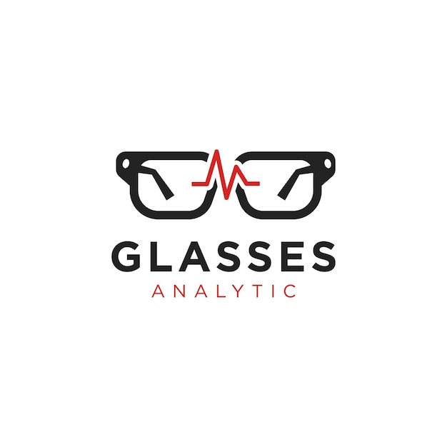 Glasses and analytic graphic logo flat design icon vector