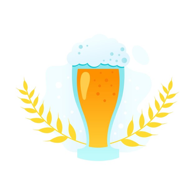 Glasses beer badge wheat illustrations