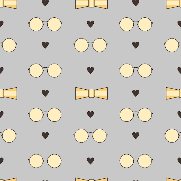 Glasses and bowties seamless pattern Father Day Seamless Pattern