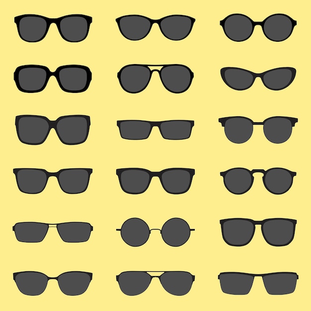 Glasses collection iconsymbol and vector