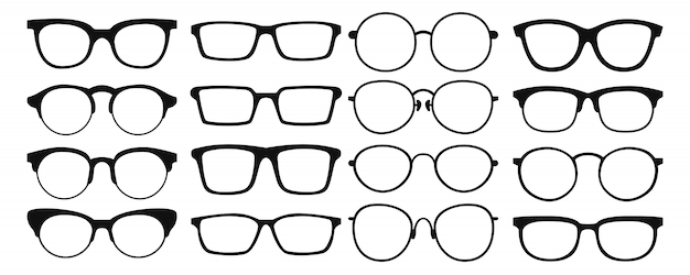 Glasses collection. Sunglasses set.  illustration.