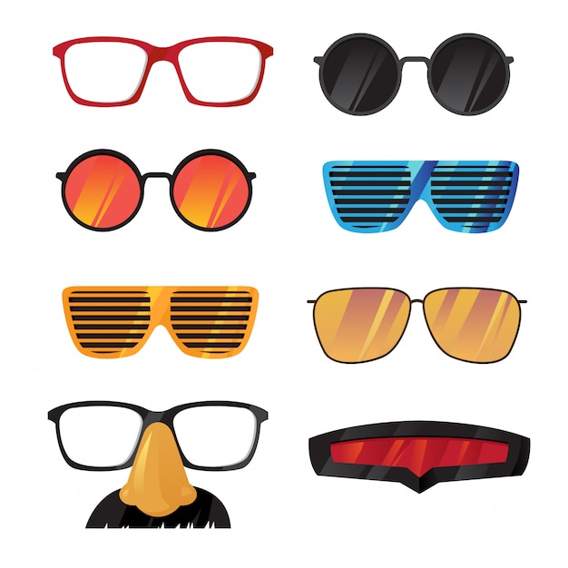 Glasses filter vector set