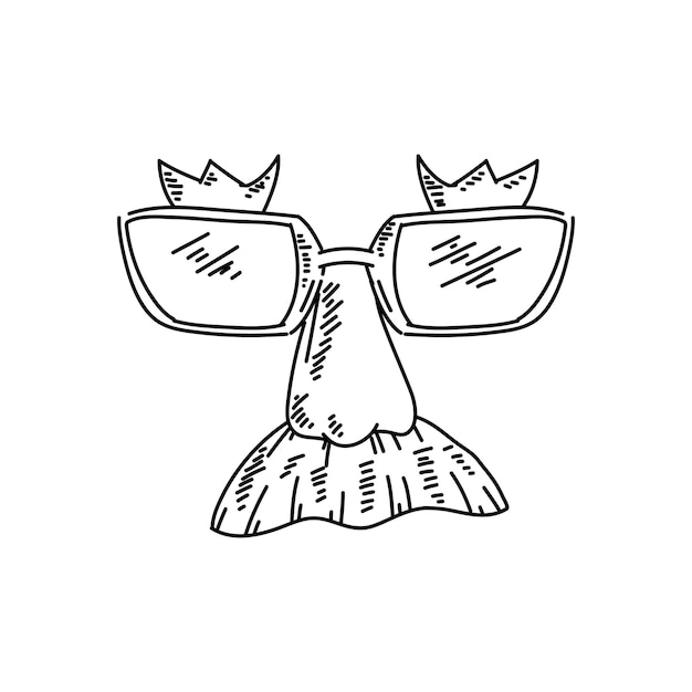 Glasses Geek Fashion Eye Handdrawn Line Art Vector