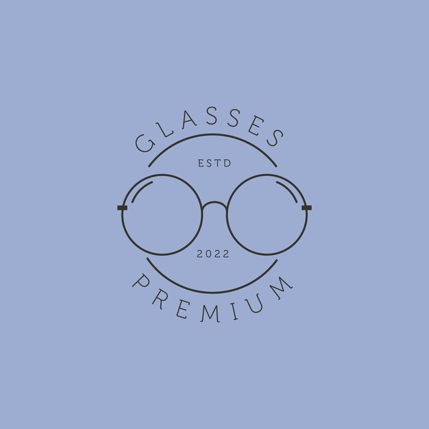 Vector glasses premium line art logo vector symbol illustration design