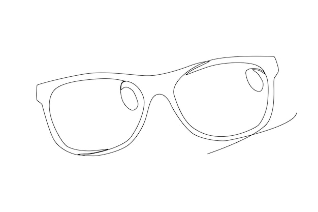 A glasses for reading or vacation one line art