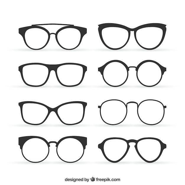 Vector glasses in retro style