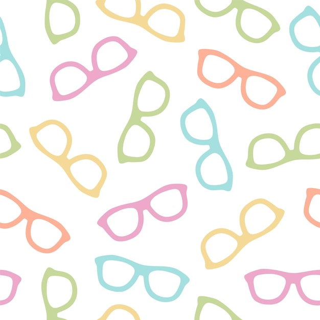 Glasses. Seamless vector pattern