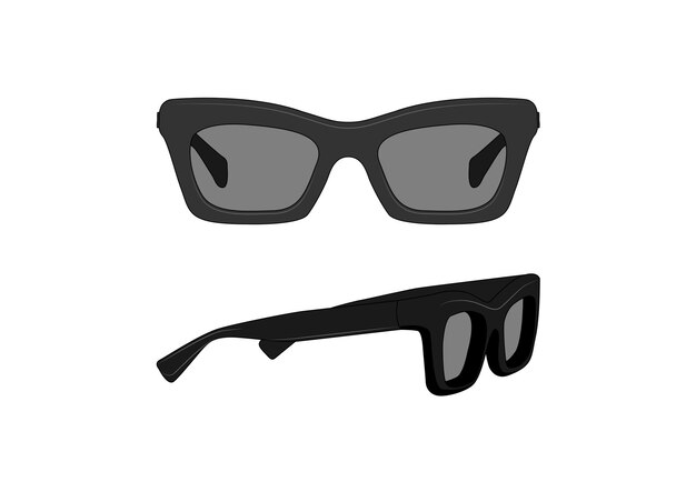 Vector glasses sketch flat