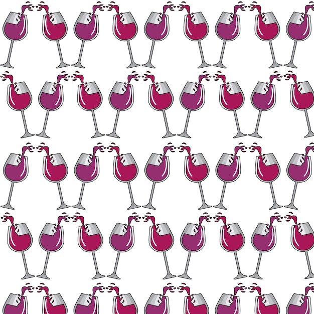 Vector glasses splashing wine background icon