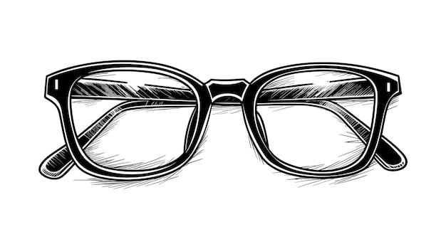 Vector glasses and sunglasses hand drawn ink sketch