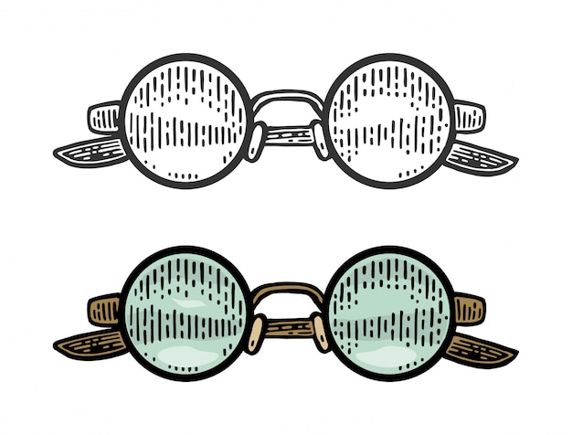 Vettore incisione occhiali vintage