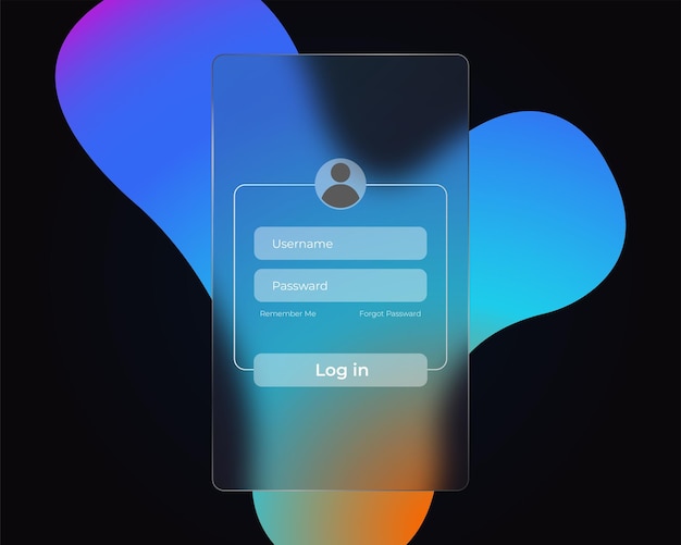 Glassmorphing gradient vector banner background