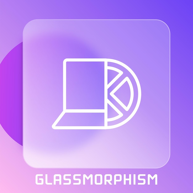 Glassmorphism-apparaatpictogrammen Glassmorphism-concept Webpictogrammen voor apparaat Apparaat- en technologielijnpictogrammen