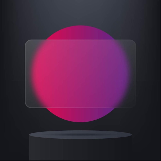 Вектор Карточка glassmorphism на пьедестале баннер glassmorphic иллюстрация glassmorphic ui ux