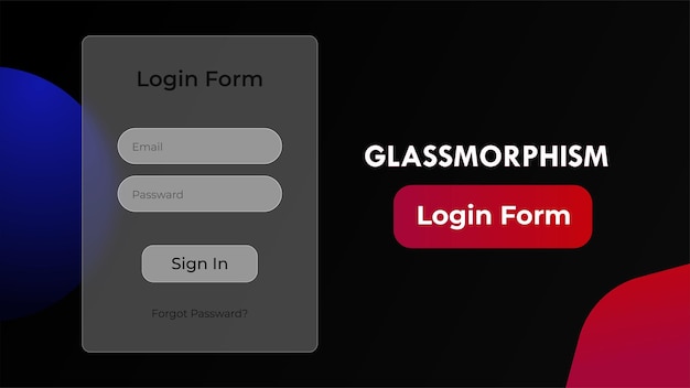 glassmorphism concept with geometric shapes. gradient vector glassmorphism banner background.